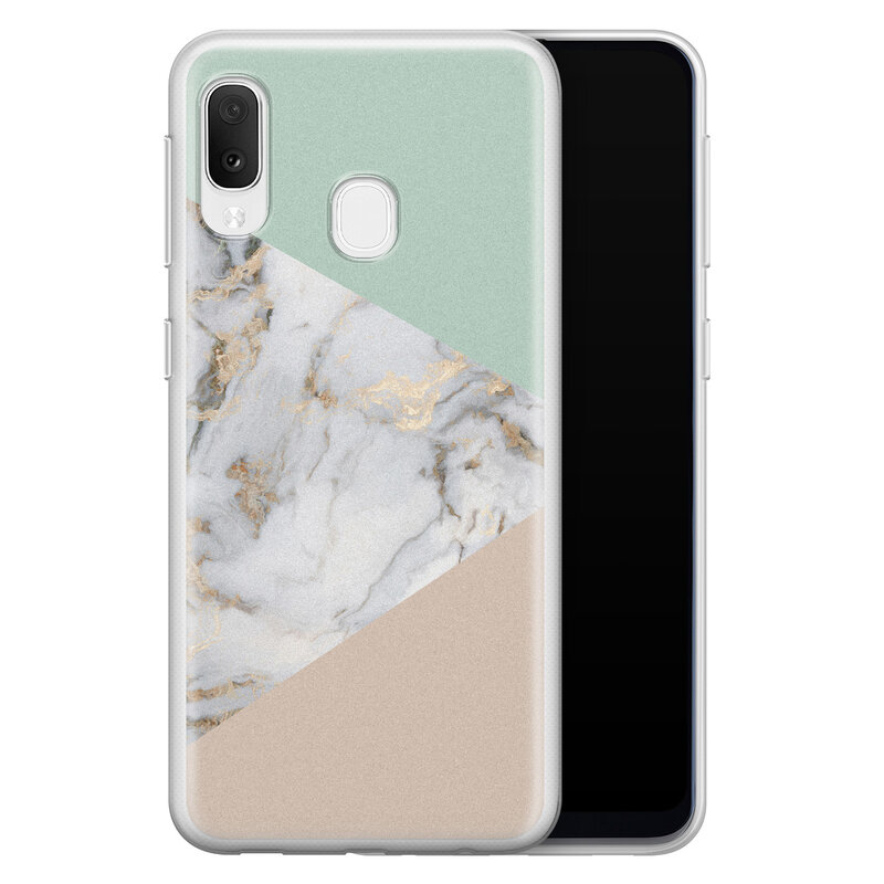Leuke Telefoonhoesjes Samsung Galaxy A20e siliconen hoesje - Marmer pastel mix