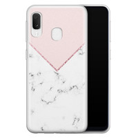 Leuke Telefoonhoesjes Samsung Galaxy A20e siliconen hoesje - Marmer roze grijs