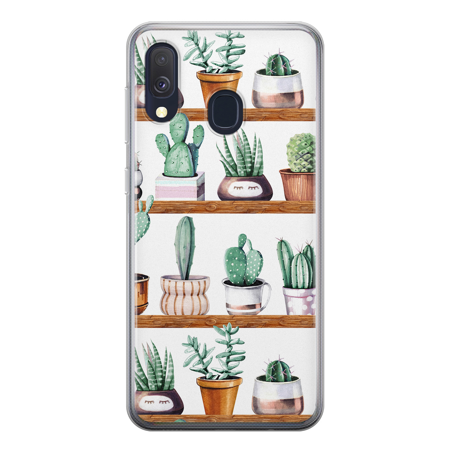 Leuke Telefoonhoesjes Samsung Galaxy A40 siliconen hoesje - Cactus