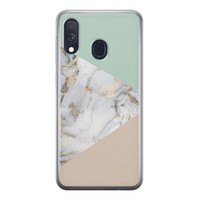 Leuke Telefoonhoesjes Samsung Galaxy A40 siliconen hoesje - Marmer pastel mix