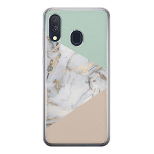 Leuke Telefoonhoesjes Samsung Galaxy A40 siliconen hoesje - Marmer pastel mix