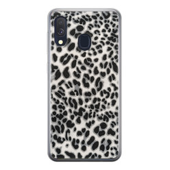 Leuke Telefoonhoesjes Samsung Galaxy A40 siliconen hoesje - Luipaard grijs