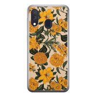 Leuke Telefoonhoesjes Samsung Galaxy A40 siliconen hoesje - Retro flowers