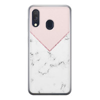 Leuke Telefoonhoesjes Samsung Galaxy A40 siliconen hoesje - Marmer roze grijs