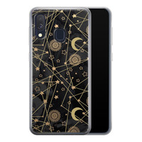 Leuke Telefoonhoesjes Samsung Galaxy A40 siliconen hoesje - Sun, moon, stars