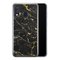 Leuke Telefoonhoesjes Samsung Galaxy A40 siliconen hoesje - Marmer zwart goud