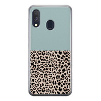 Leuke Telefoonhoesjes Samsung Galaxy A40 siliconen hoesje - Luipaard mint