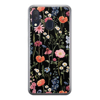 Leuke Telefoonhoesjes Samsung Galaxy A40 siliconen hoesje - Dark flowers