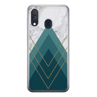 Leuke Telefoonhoesjes Samsung Galaxy A40 siliconen hoesje - Geometrisch blauw