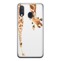 Leuke Telefoonhoesjes Samsung Galaxy A40 siliconen hoesje - Giraffe peekaboo