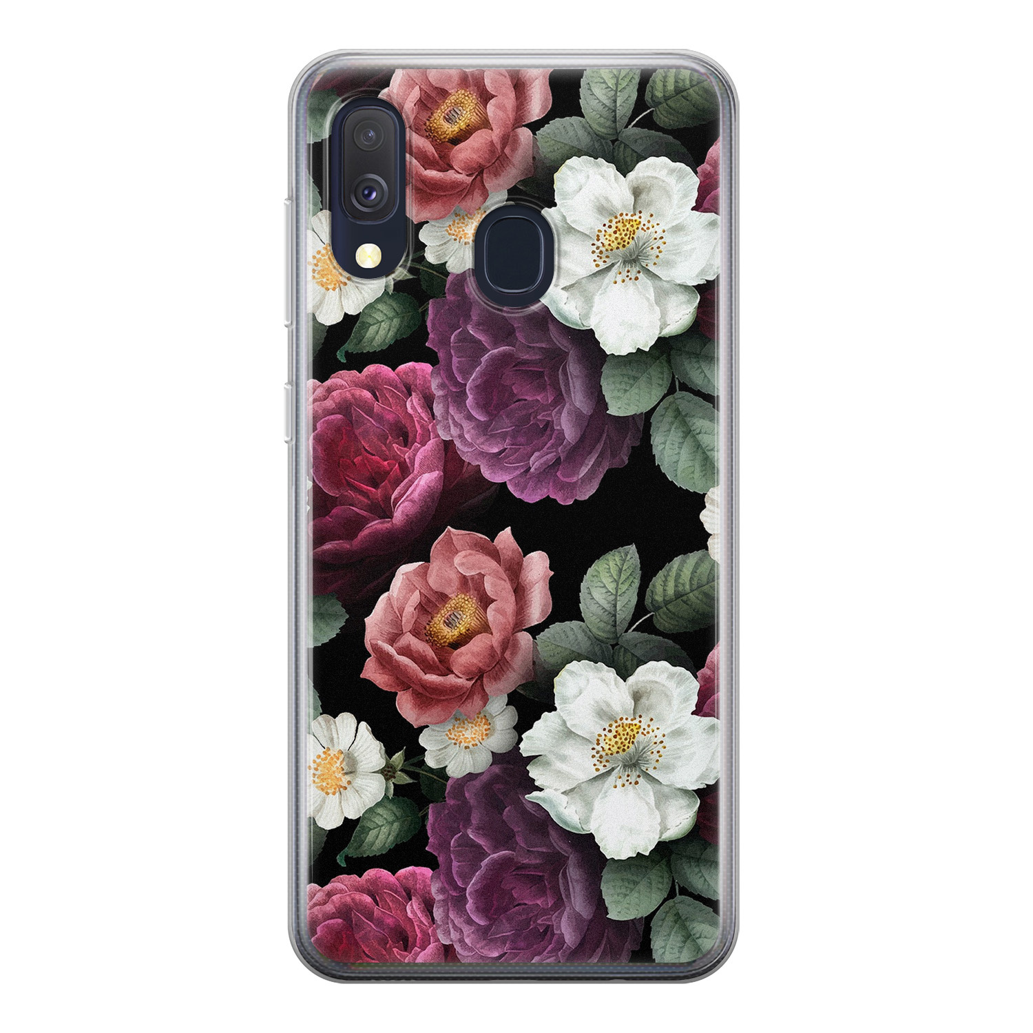 Leuke Telefoonhoesjes Samsung Galaxy A40 siliconen hoesje - Bloemenliefde