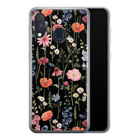 Leuke Telefoonhoesjes Samsung Galaxy A40 siliconen hoesje - Dark flowers