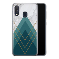 Leuke Telefoonhoesjes Samsung Galaxy A40 siliconen hoesje - Geometrisch blauw