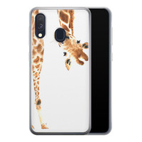 Leuke Telefoonhoesjes Samsung Galaxy A40 siliconen hoesje - Giraffe peekaboo