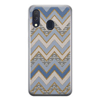 Leuke Telefoonhoesjes Samsung Galaxy A40 siliconen hoesje - Retro zigzag