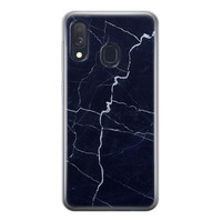 Leuke Telefoonhoesjes Samsung Galaxy A40 siliconen hoesje - Marmer navy blauw