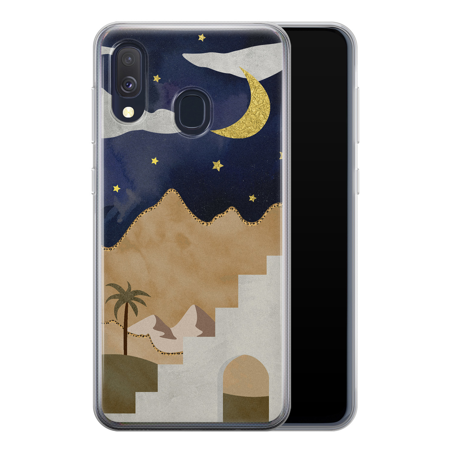 Leuke Telefoonhoesjes Samsung Galaxy A40 siliconen hoesje - Desert night