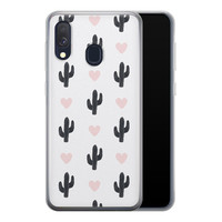 Leuke Telefoonhoesjes Samsung Galaxy A40 siliconen hoesje - Cactus love