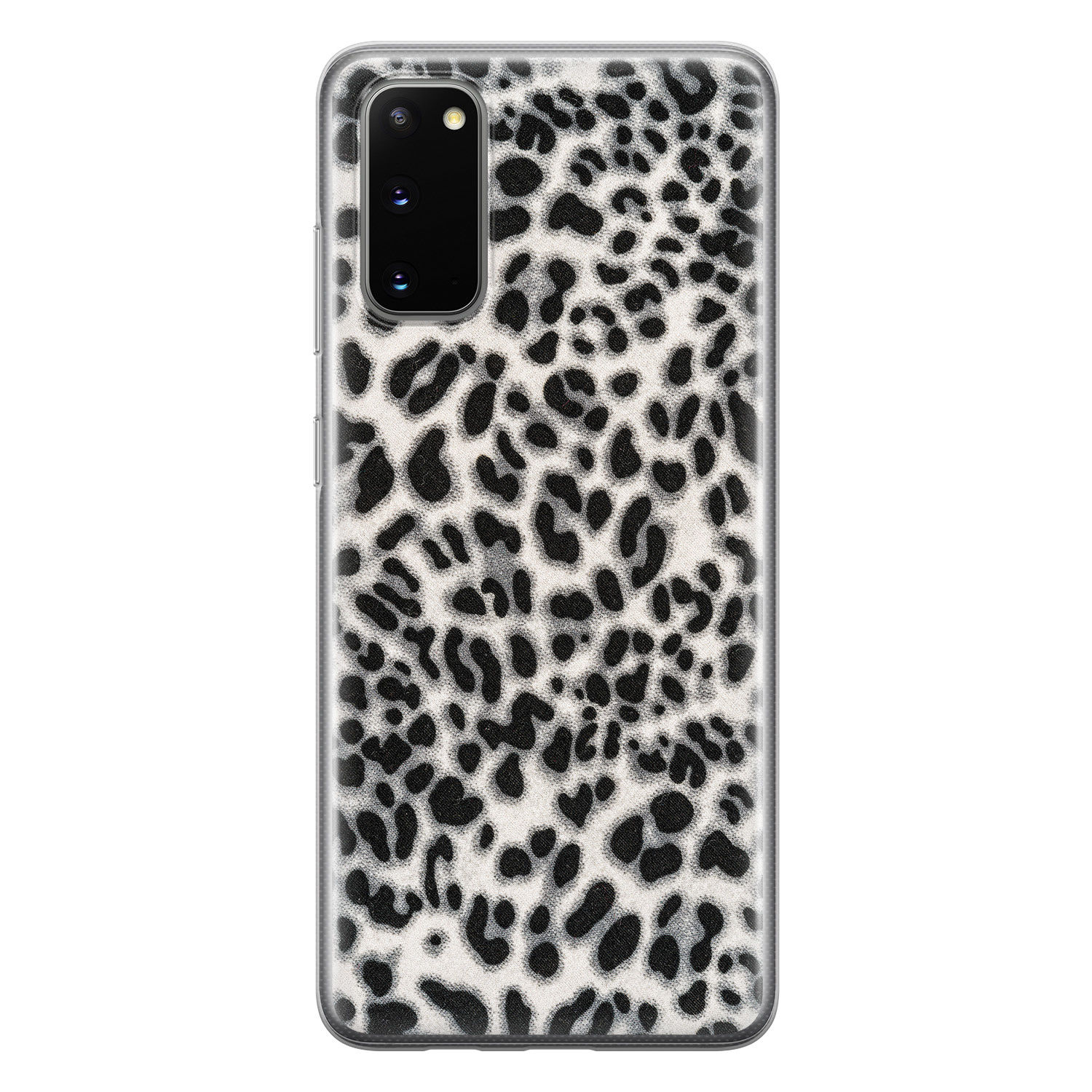 Leuke Telefoonhoesjes Samsung Galaxy S20 siliconen hoesje - Luipaard grijs