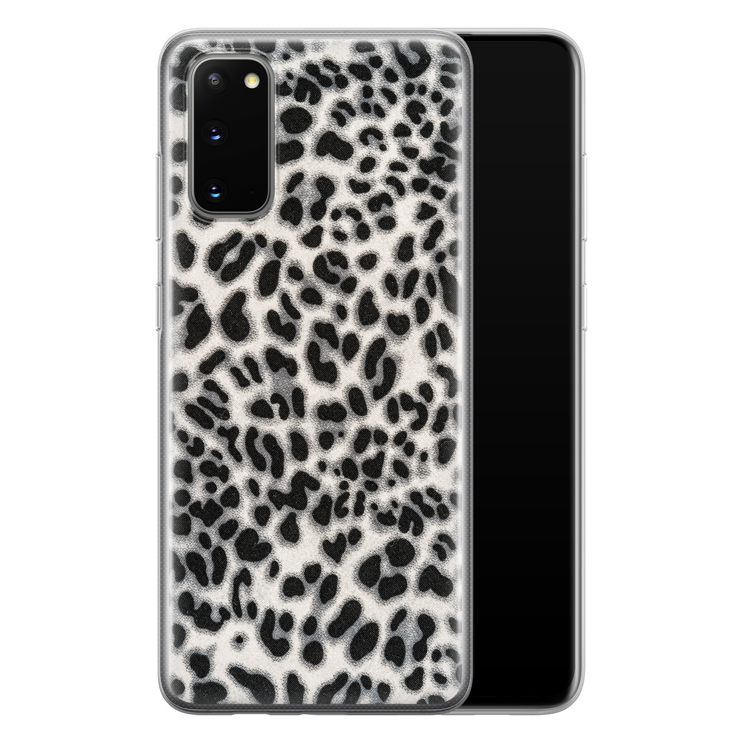 Leuke Telefoonhoesjes Samsung Galaxy S20 siliconen hoesje - Luipaard grijs