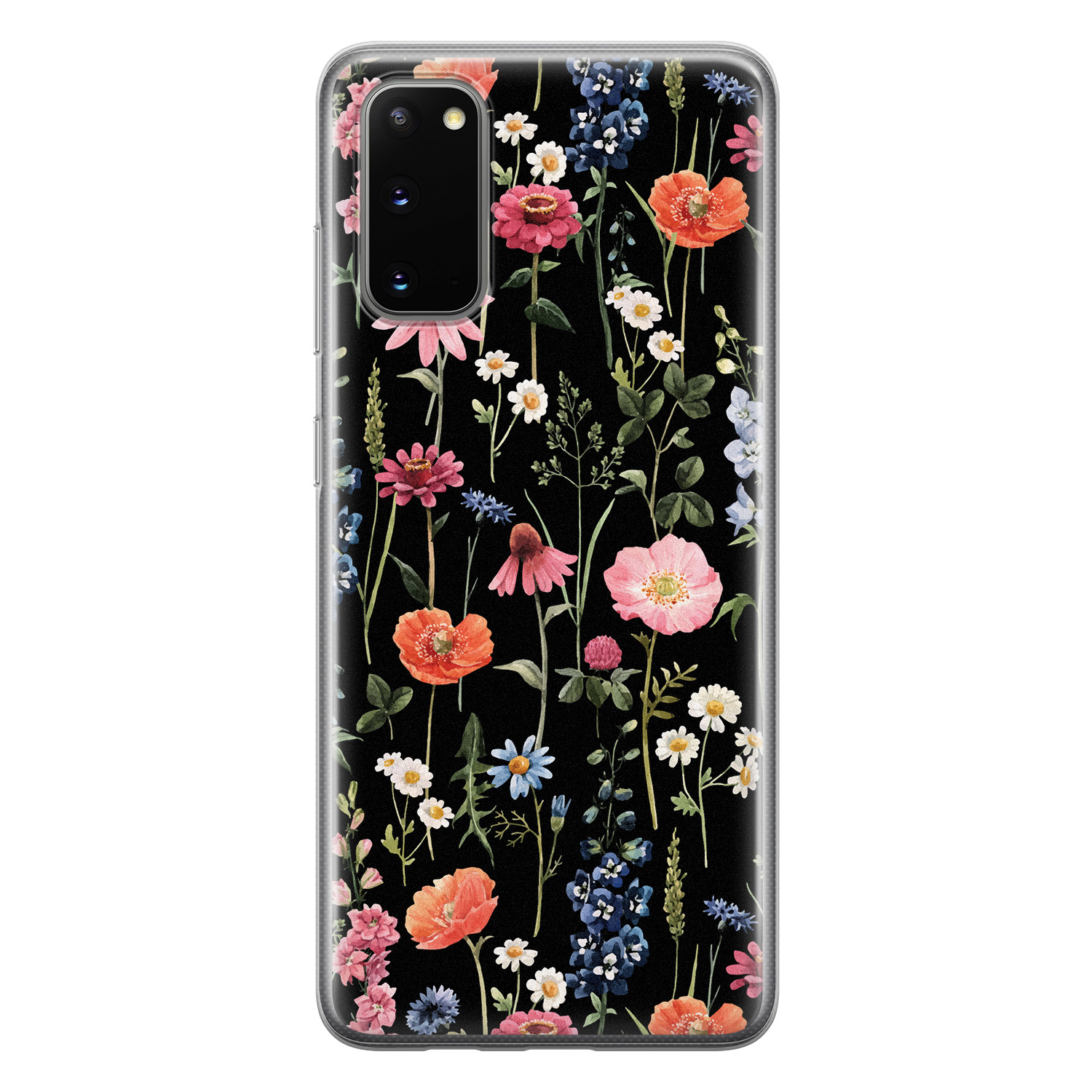 Leuke Telefoonhoesjes Samsung Galaxy S20 siliconen hoesje - Dark flowers