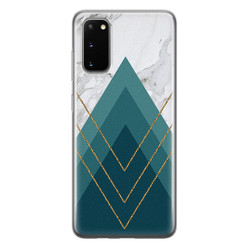 Leuke Telefoonhoesjes Samsung Galaxy S20 siliconen hoesje - Geometrisch blauw