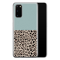 Leuke Telefoonhoesjes Samsung Galaxy S20 siliconen hoesje - Luipaard mint