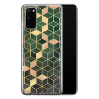 Leuke Telefoonhoesjes Samsung Galaxy S20 siliconen hoesje - Green cubes