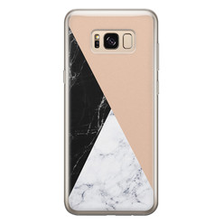 Leuke Telefoonhoesjes Samsung Galaxy S8 siliconen hoesje - Marmer zwart bruin