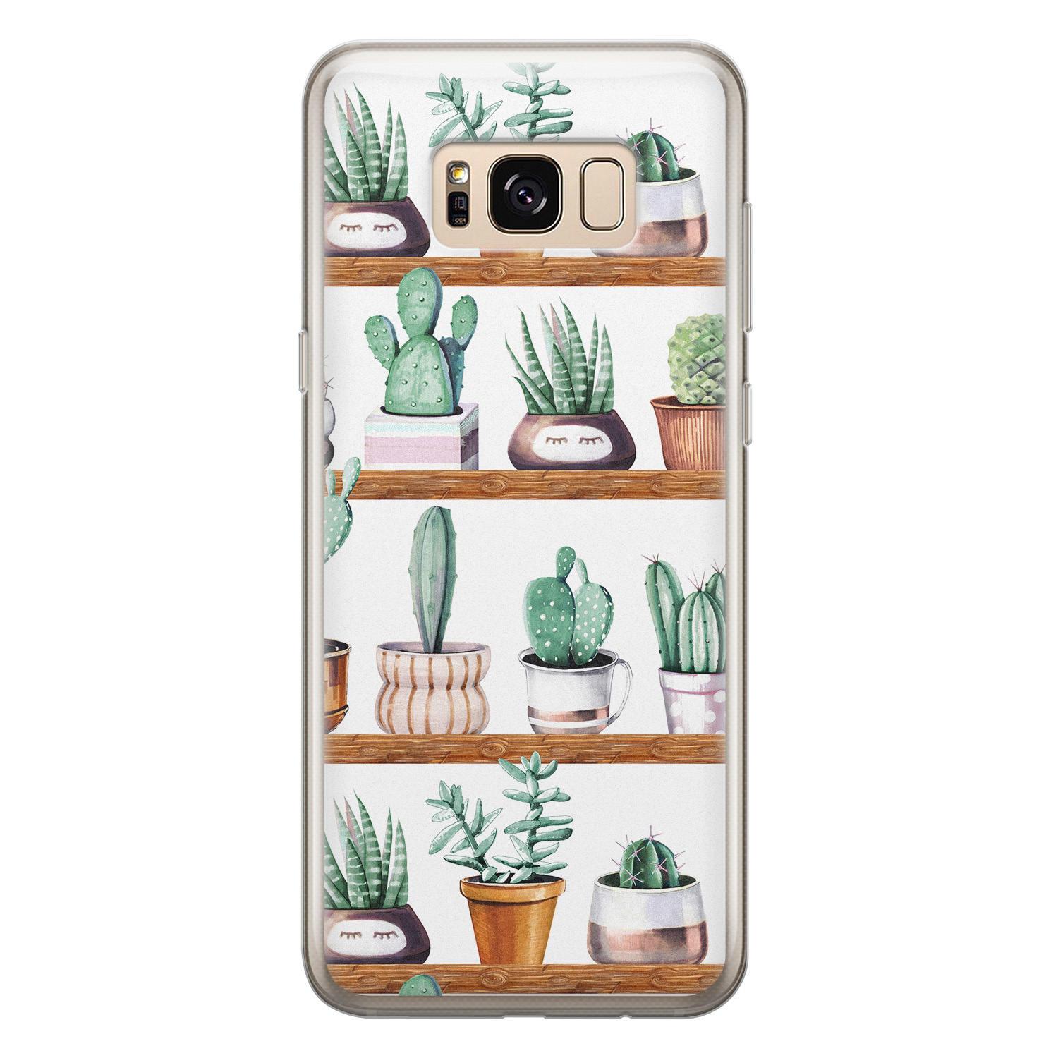 Leuke Telefoonhoesjes Samsung Galaxy S8 siliconen hoesje - Cactus