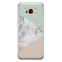 Leuke Telefoonhoesjes Samsung Galaxy S8 siliconen hoesje - Marmer pastel mix