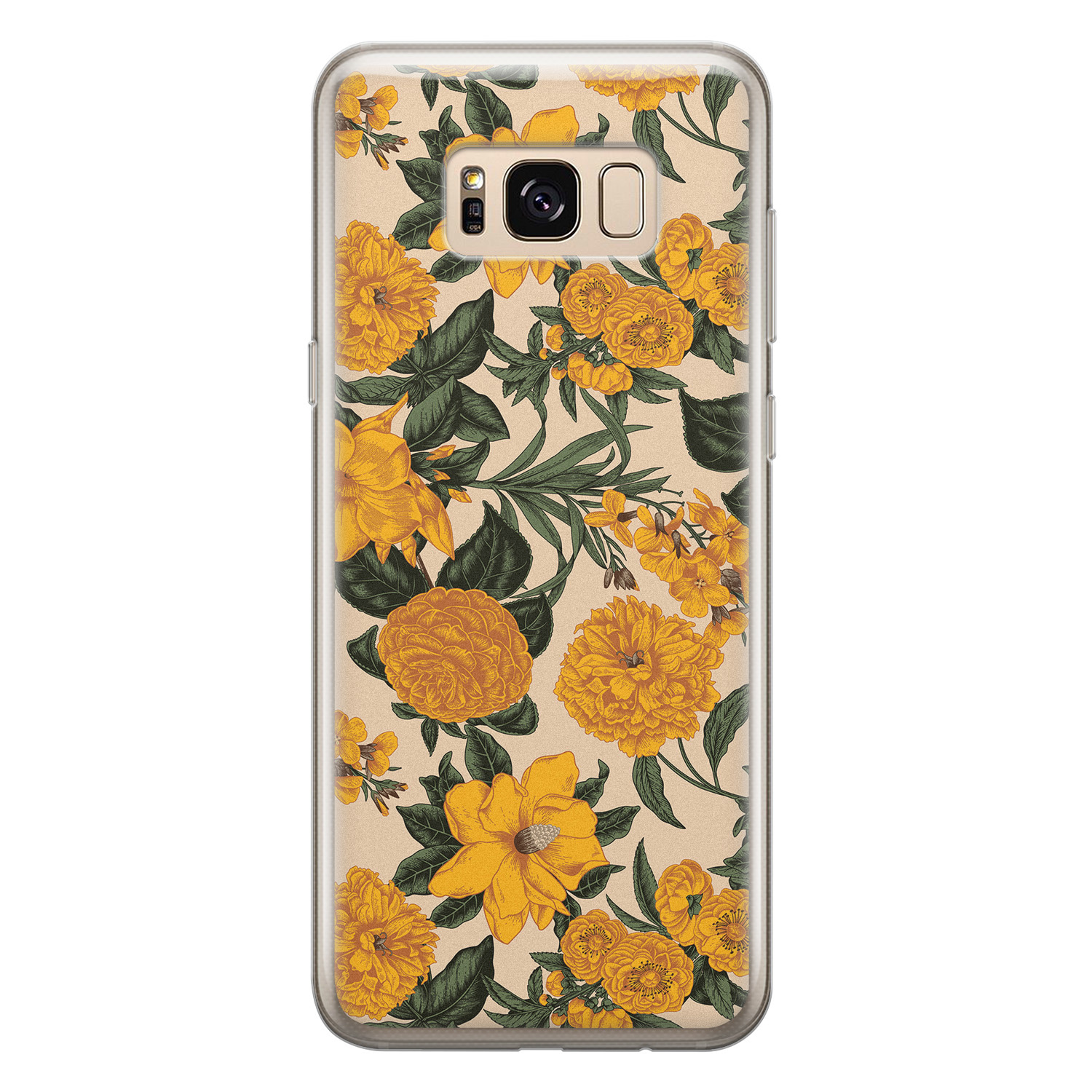 Leuke Telefoonhoesjes Samsung Galaxy S8 siliconen hoesje - Retro flowers