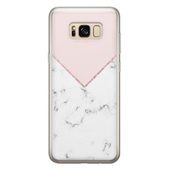 Leuke Telefoonhoesjes Samsung Galaxy S8 siliconen hoesje - Marmer roze grijs