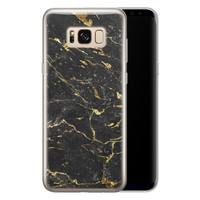 Leuke Telefoonhoesjes Samsung Galaxy S8 siliconen hoesje - Marmer zwart goud