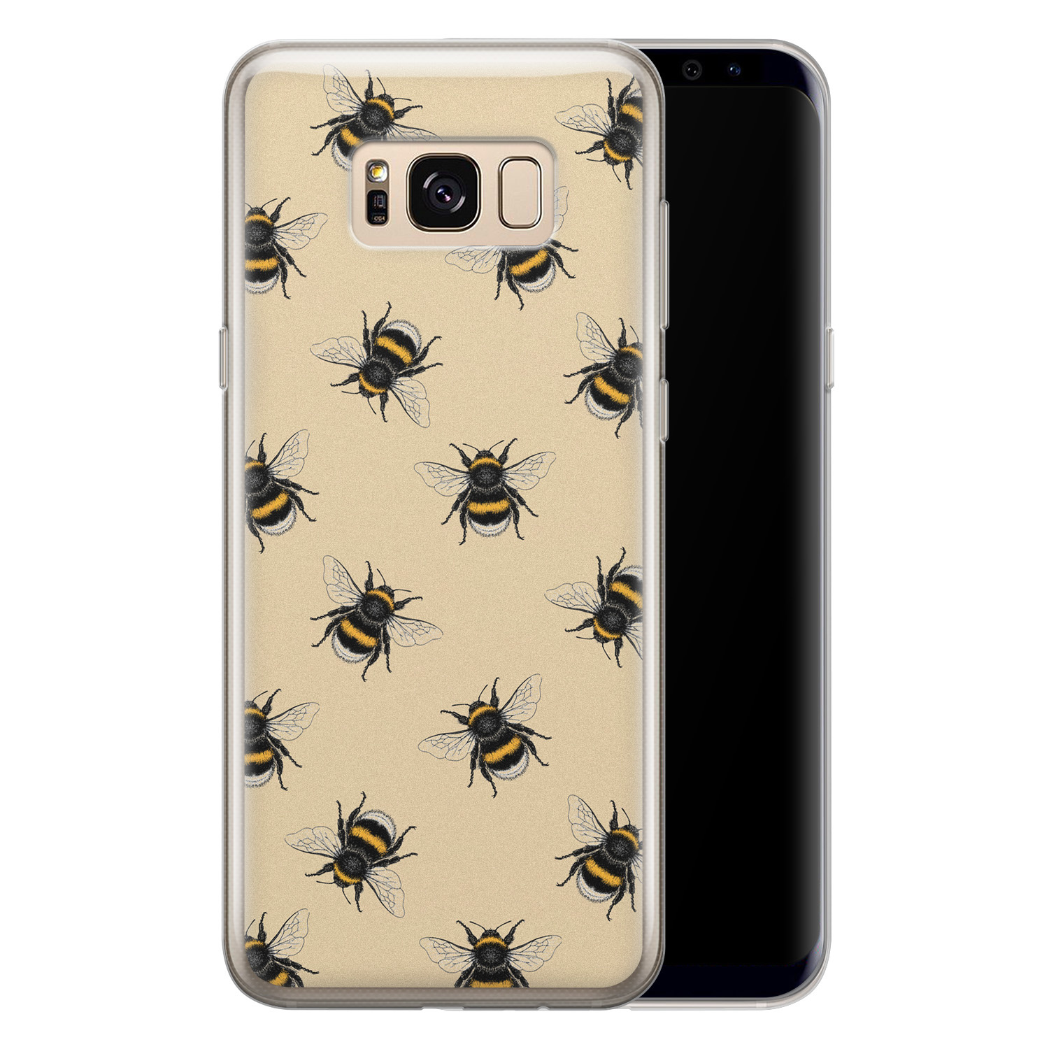 Leuke Telefoonhoesjes Samsung Galaxy S8 siliconen hoesje - Bee happy