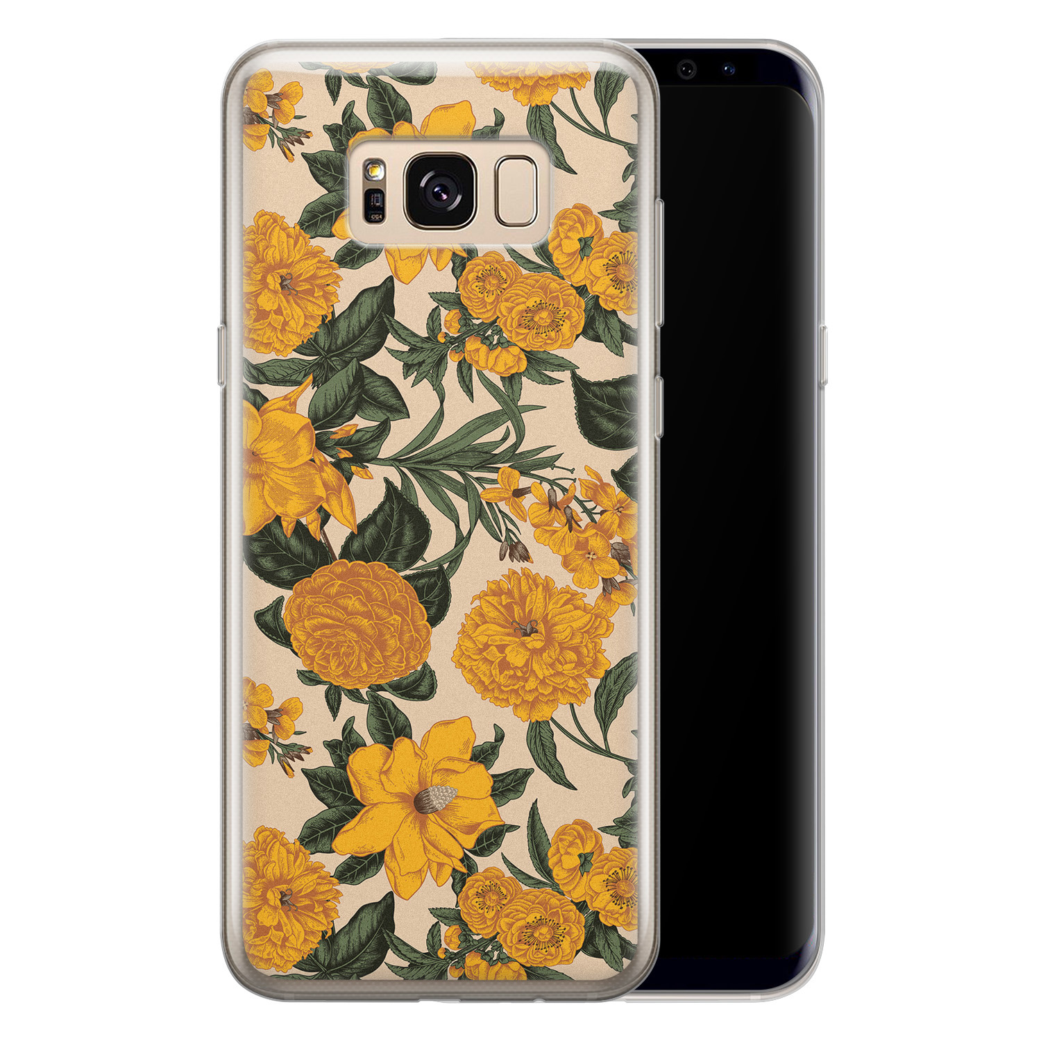 Leuke Telefoonhoesjes Samsung Galaxy S8 siliconen hoesje - Retro flowers