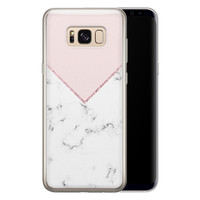 Leuke Telefoonhoesjes Samsung Galaxy S8 siliconen hoesje - Marmer roze grijs