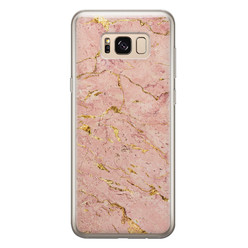 Leuke Telefoonhoesjes Samsung Galaxy S8 siliconen hoesje - Marmer roze goud