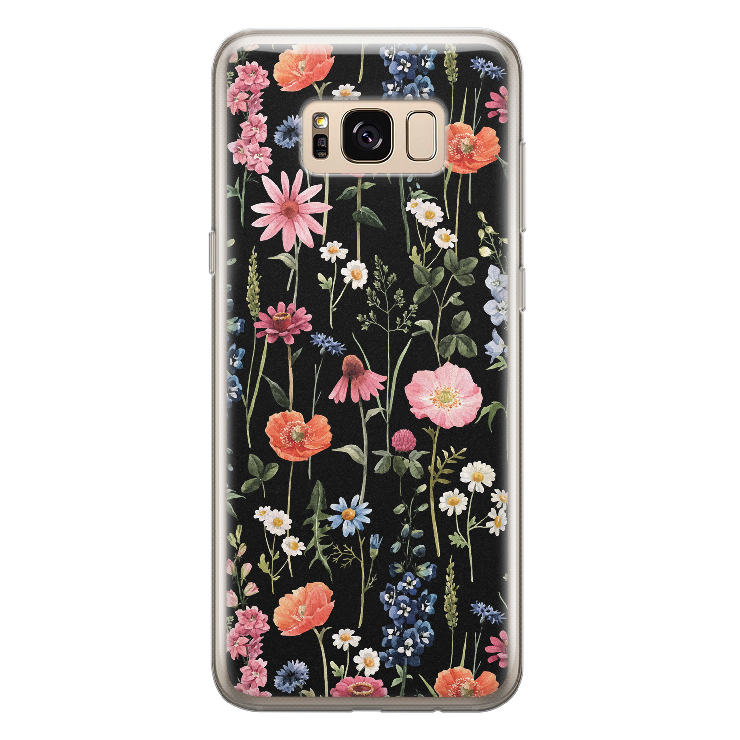 Leuke Telefoonhoesjes Samsung Galaxy S8 siliconen hoesje - Dark flowers