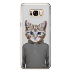 Leuke Telefoonhoesjes Samsung Galaxy S8 siliconen hoesje - Poezenhoofd