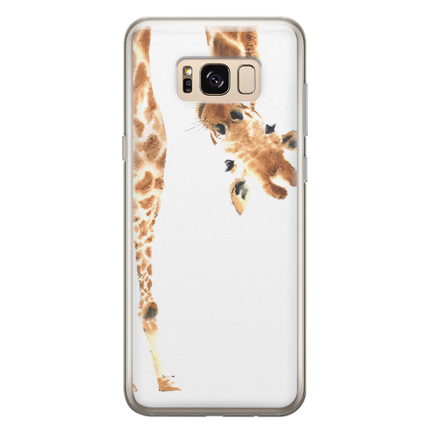 Leuke Telefoonhoesjes Samsung Galaxy S8 siliconen hoesje - Giraffe peekaboo