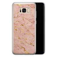 Leuke Telefoonhoesjes Samsung Galaxy S8 siliconen hoesje - Marmer roze goud