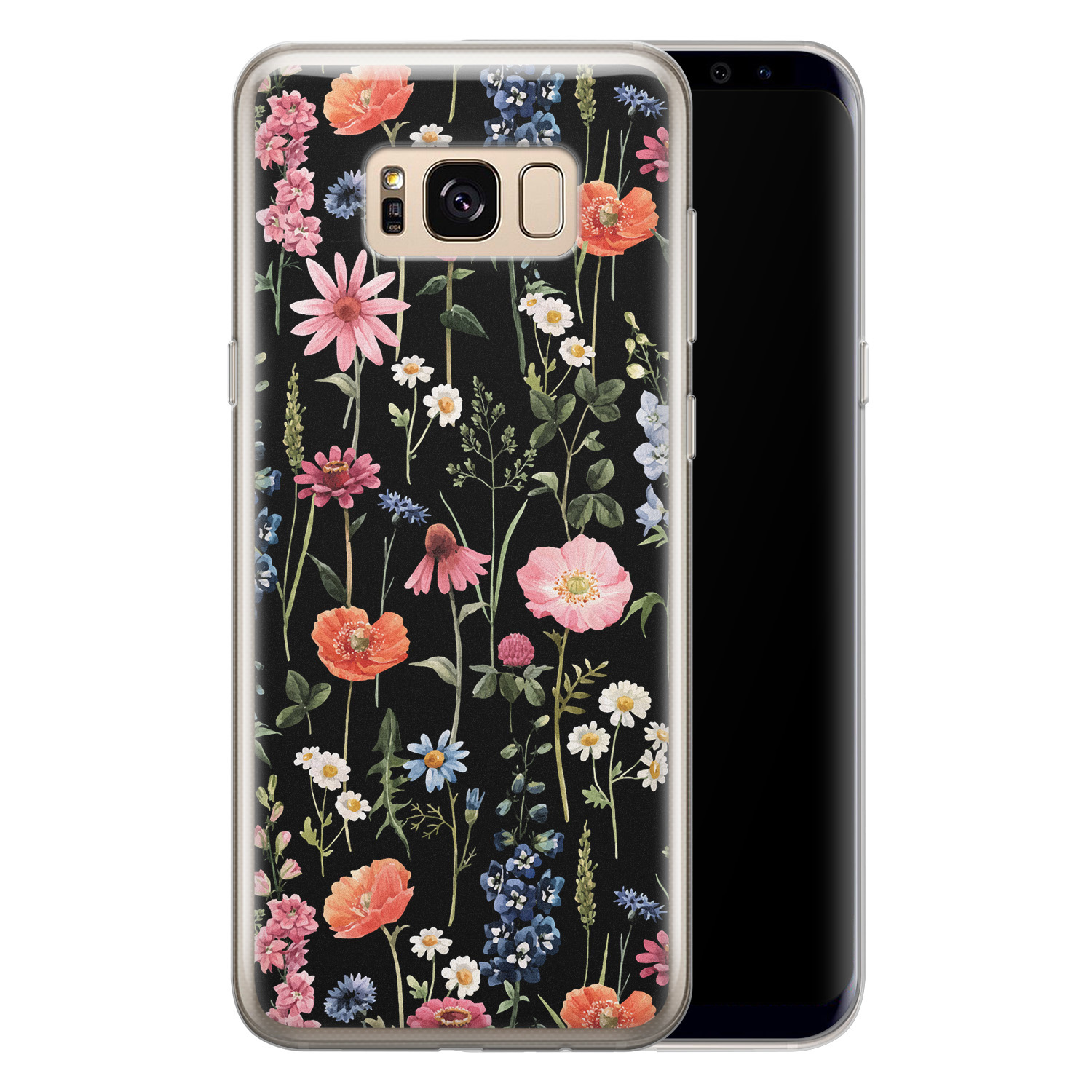 Leuke Telefoonhoesjes Samsung Galaxy S8 siliconen hoesje - Dark flowers