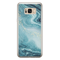 Leuke Telefoonhoesjes Samsung Galaxy S8 siliconen hoesje - Marmer blauw