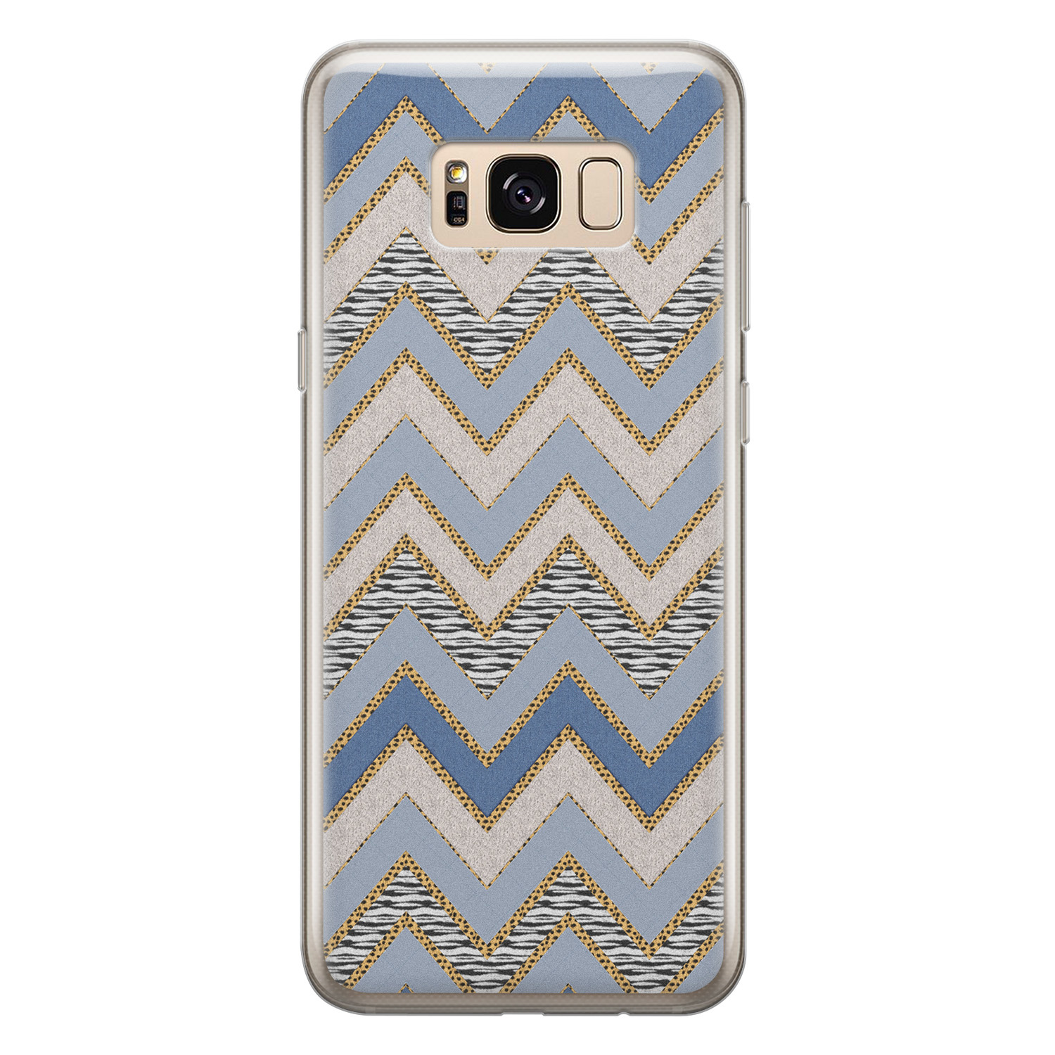 Leuke Telefoonhoesjes Samsung Galaxy S8 siliconen hoesje - Retro zigzag