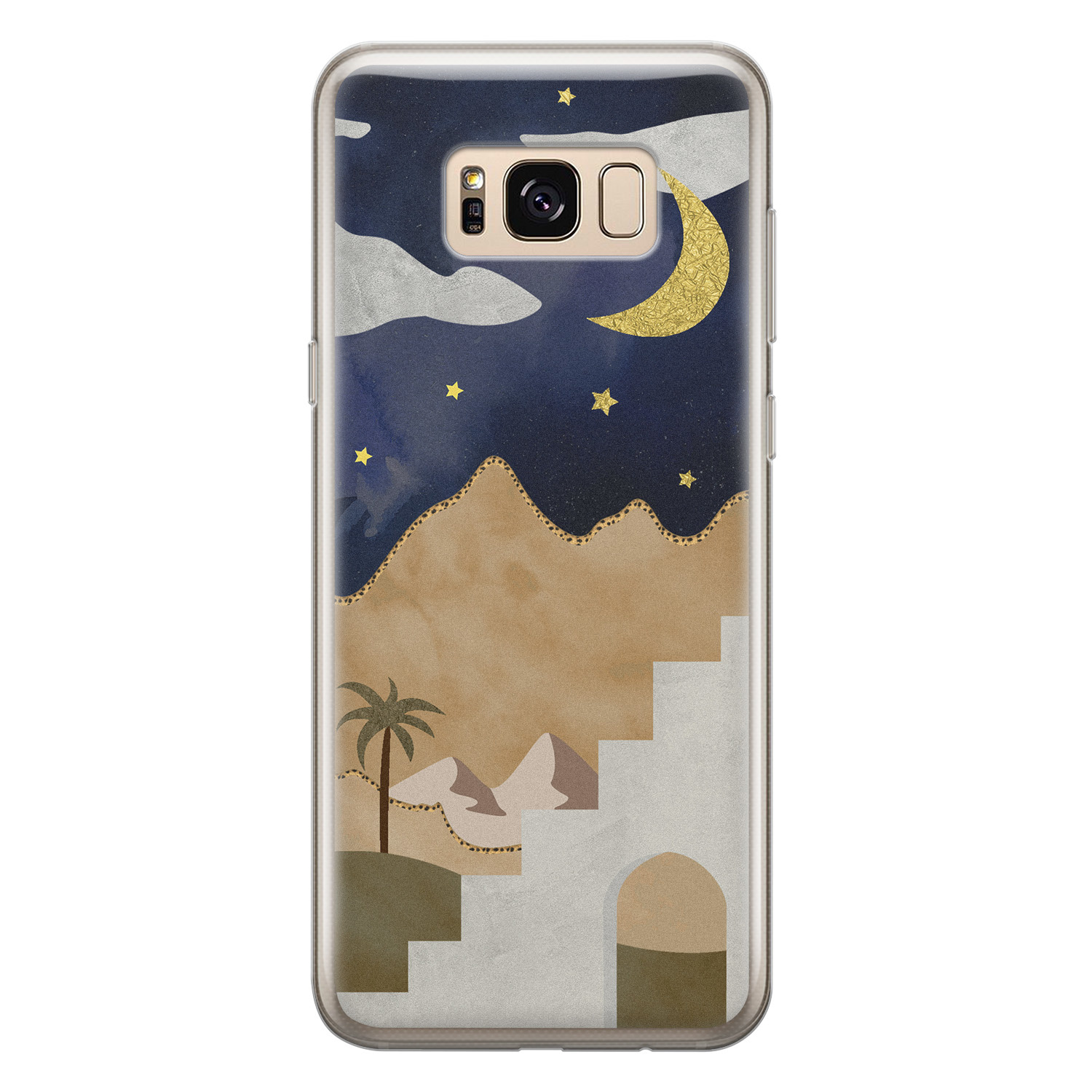 Leuke Telefoonhoesjes Samsung Galaxy S8 siliconen hoesje - Desert night