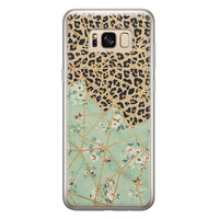 Leuke Telefoonhoesjes Samsung Galaxy S8 siliconen hoesje - Luipaard flower print