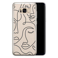 Leuke Telefoonhoesjes Samsung Galaxy S8 siliconen hoesje - Abstract gezicht lijnen