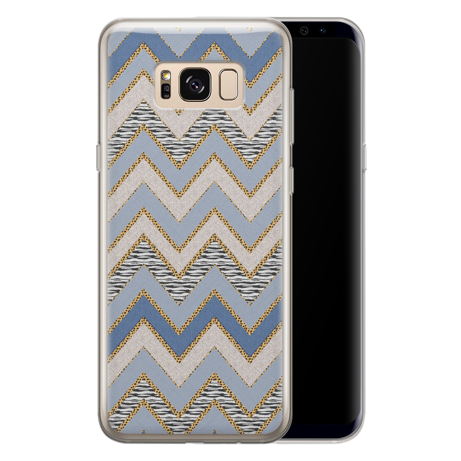 Leuke Telefoonhoesjes Samsung Galaxy S8 siliconen hoesje - Retro zigzag