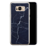 Leuke Telefoonhoesjes Samsung Galaxy S8 siliconen hoesje - Marmer navy blauw